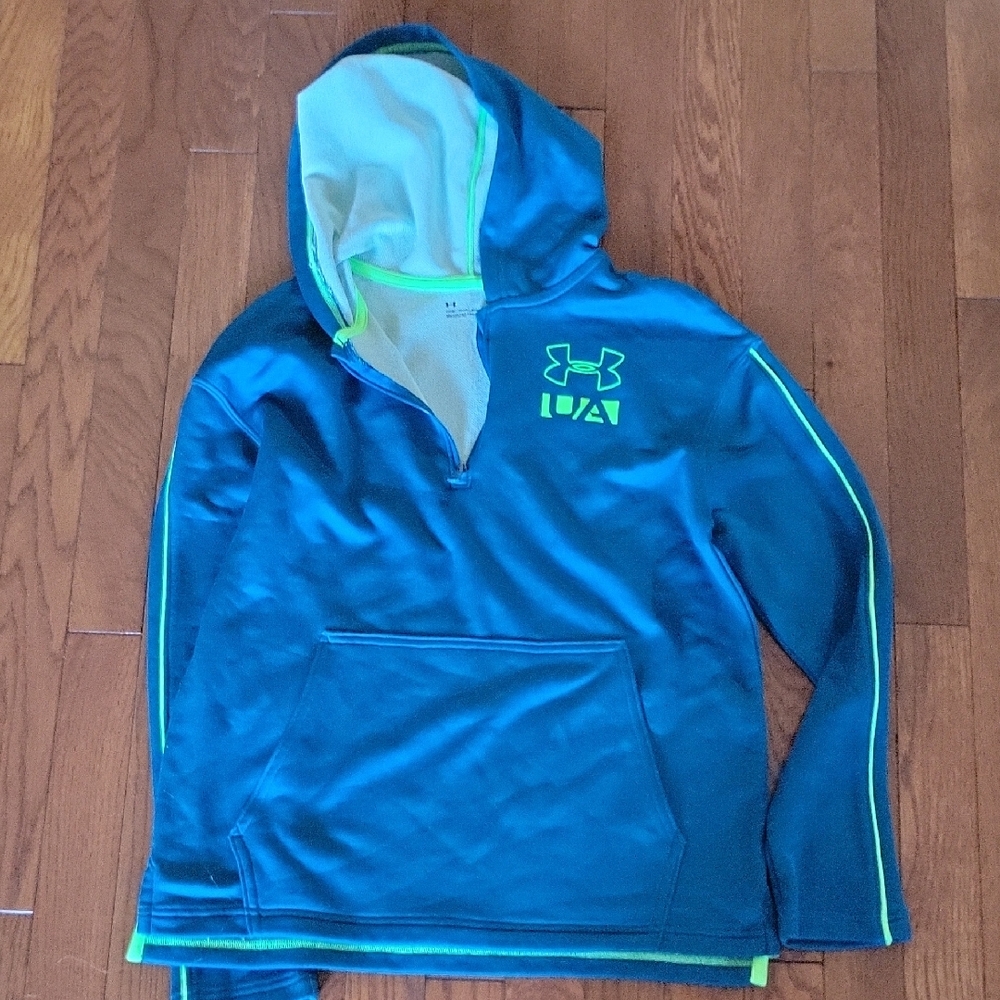 Under Armour Blue Hoodie with Neon Accents